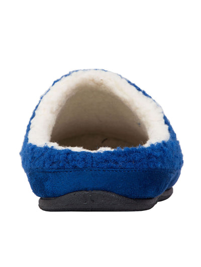 DEER STAGS Mens Blue Smiley Face Cushioned Round Toe Slip On Slippers 7 M