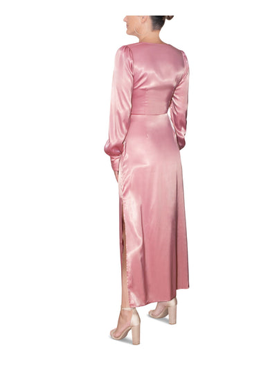 RACHEL RACHEL ROY Womens Twist Front Long Sleeve V Neck Maxi Evening Fit + Flare Dress