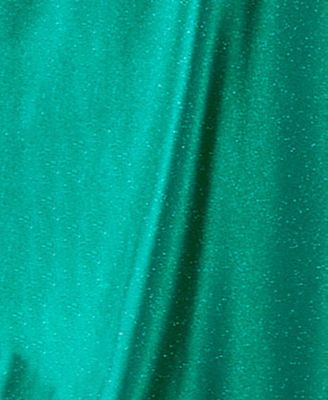 CITY STUDIO Womens Green Zippered Slitted Asymmetric Cutout Back Lined Sleeveless Asymmetrical Neckline Full-Length Prom Gown Dress