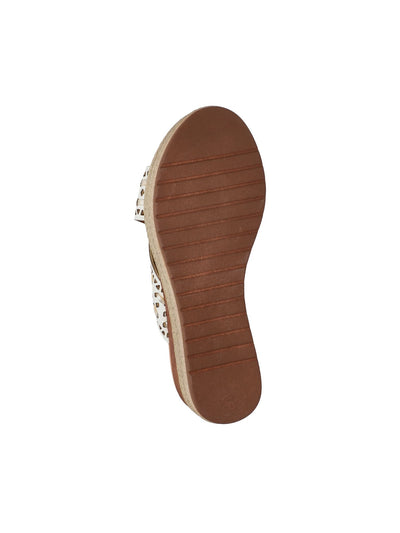 BELLA VITA Womens White Mixed Media 1" Platform Perforated Padded Exa-italy Almond Toe Wedge Slip On Leather Espadrille Shoes 8 M