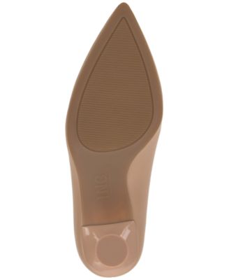 INC Womens Beige Cushioned Arch Support Slip Resistant Zeli Pointed Toe Sculpted Heel Slip On Dress Pumps Shoes M