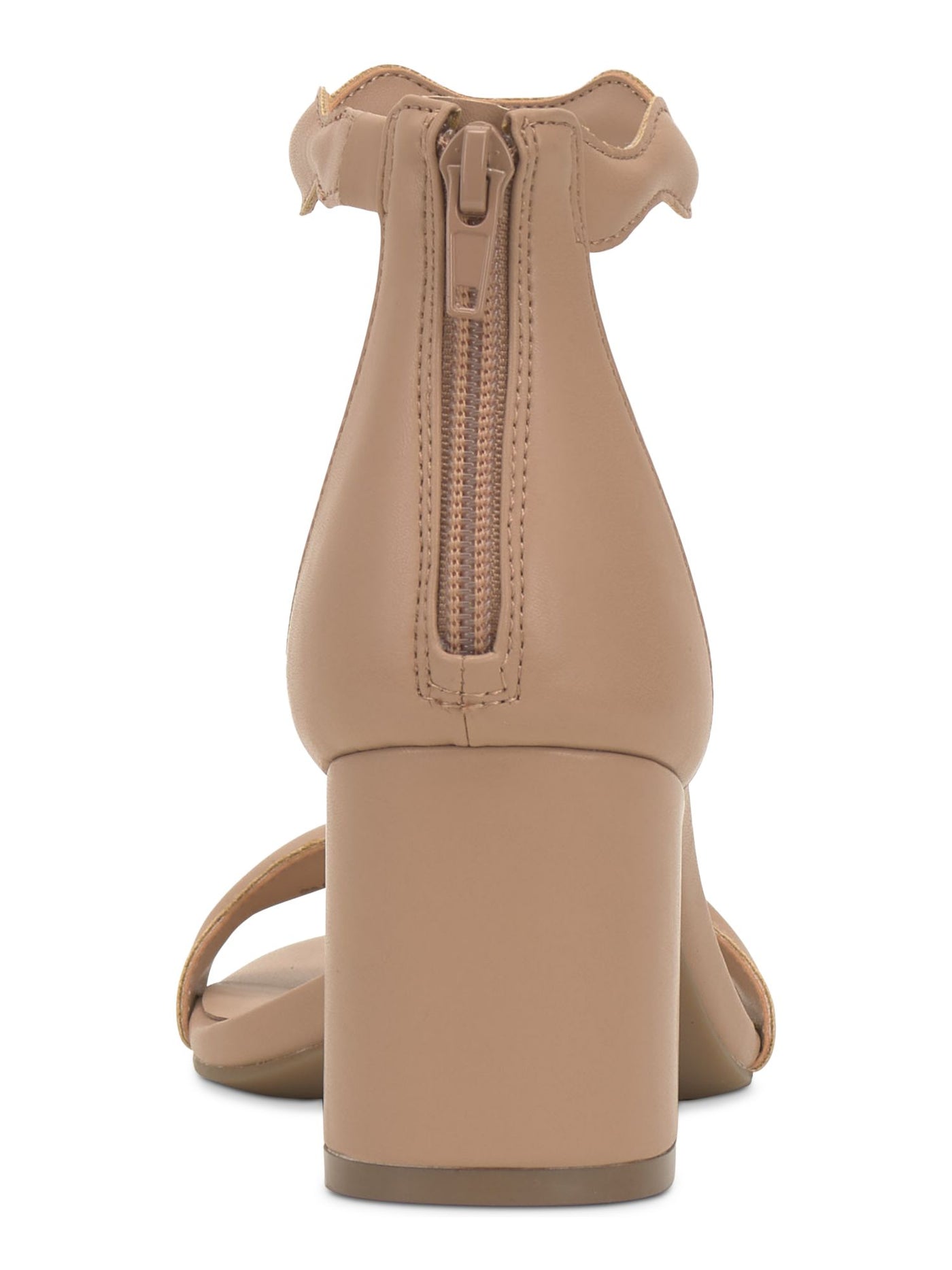 INC Womens Beige Slip Resistant Arch Support Cushioned Ankle Strap Scalloped Sollisa Round Toe Block Heel Zip-Up Dress Heeled Sandal 12 M