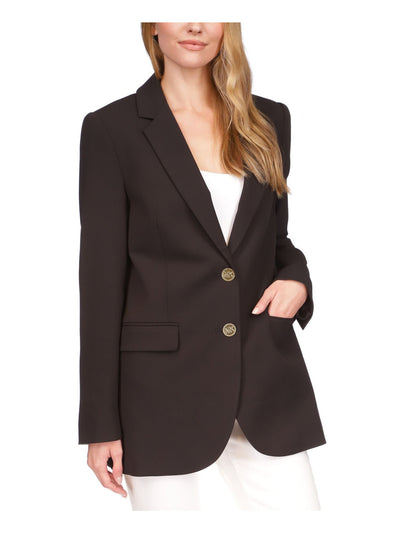 MICHAEL MICHAEL KORS Womens Black Pocketed Lined Notch Lapels Two-button Closure Wear To Work Blazer Jacket 6