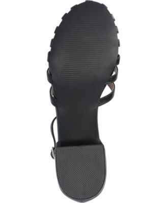 JOURNEE COLLECTION Womens Black Ankle Strap Padded Joannah Round Toe Buckle Flats Shoes