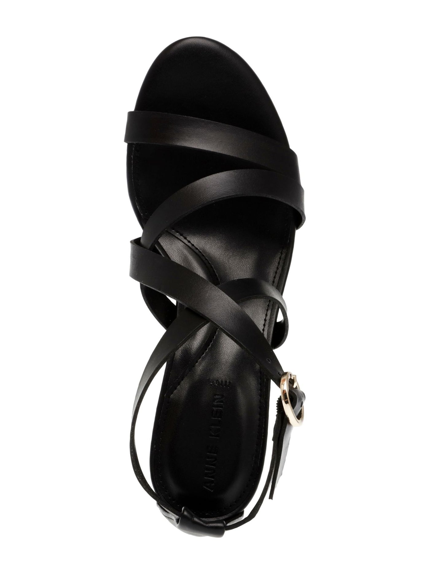 ANNE KLEIN Womens Black Strappy Padded Rowen Round Toe Block Heel Buckle Dress Heeled Sandal 11 M