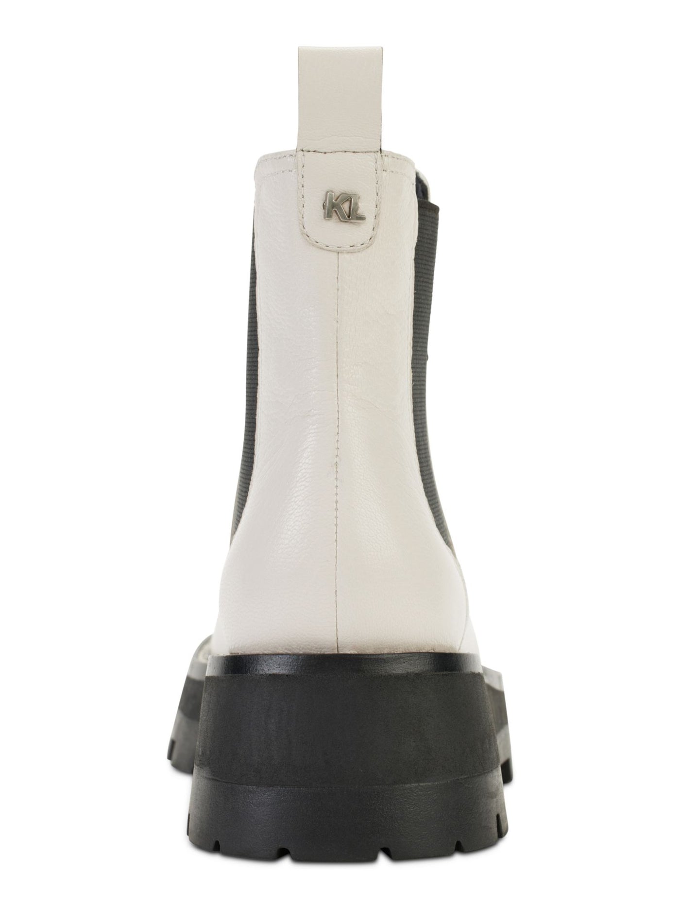KARL LAGERFELD PARIS Womens White Goring Cushioned Mayde Round Toe Block Heel Chelsea 9.5 M