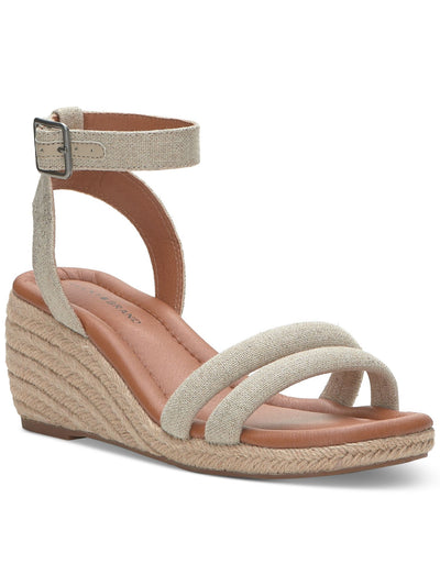 LUCKY BRAND Womens Beige Ankle Strap Padded Nasli Round Toe Wedge Buckle Espadrille Shoes 5.5 M