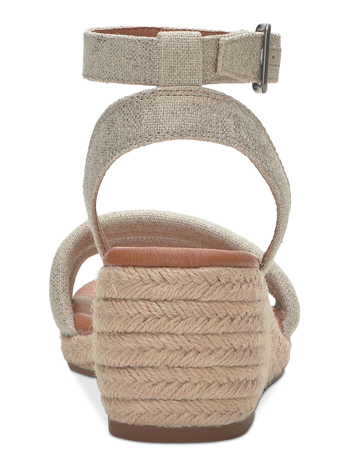 LUCKY BRAND Womens Beige Ankle Strap Padded Nasli Round Toe Wedge Buckle Espadrille Shoes 5.5 M