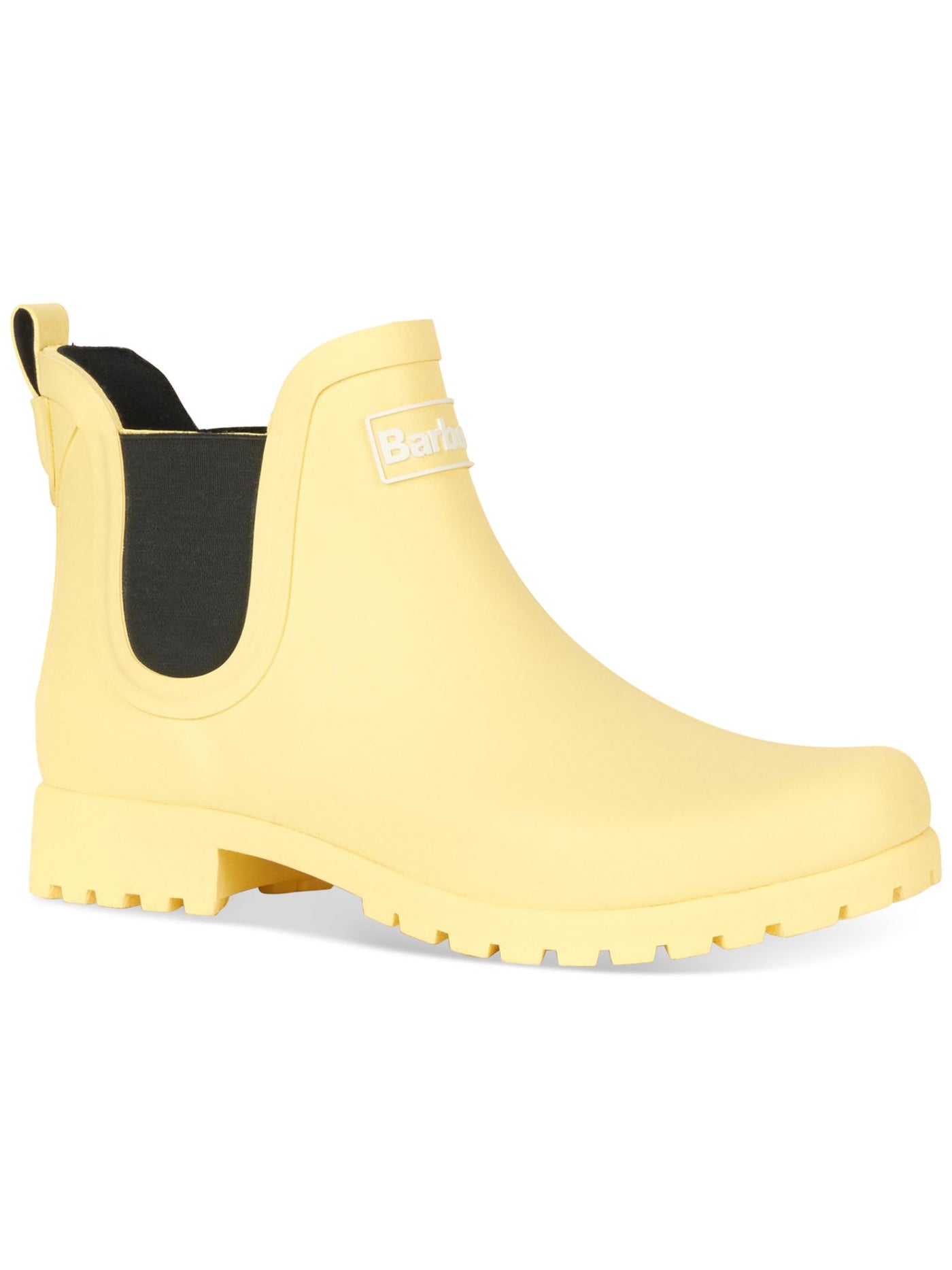 BARBOUR Womens Yellow Waterproof Slip Resistant Goring Lug Sole Wilton Wellington Round Toe Block Heel Rain Boots 4