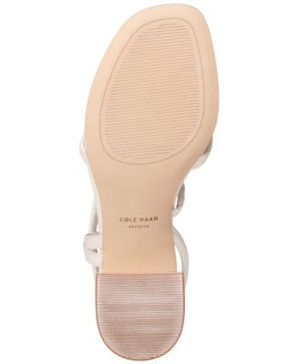 COLE HAAN Womens White Cushioned Arch Support Asymmetrical Calli Round Toe Flare Slip On Dress Thong Sandals Shoes B