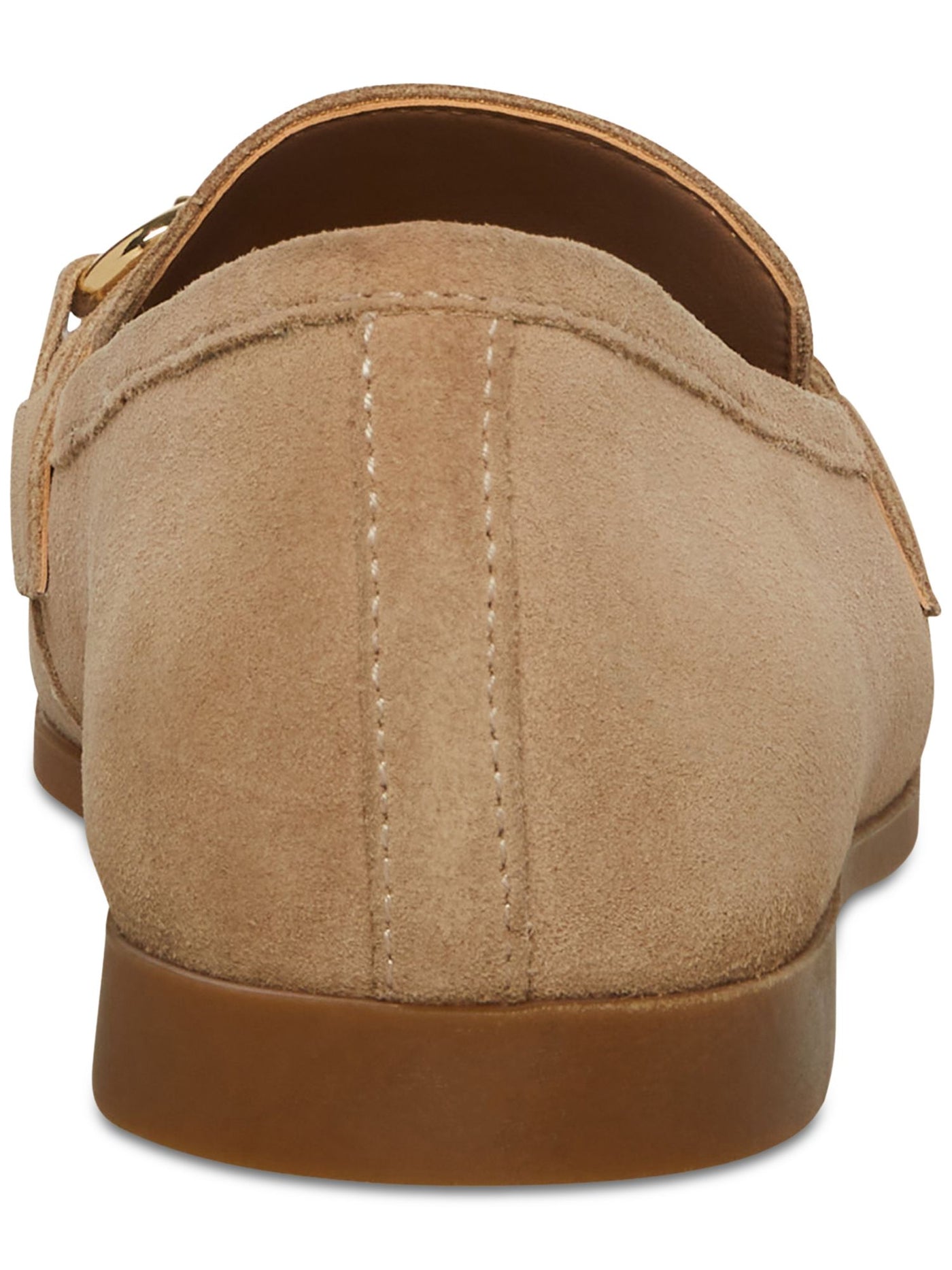 AQUA COLLEGE Womens Beige Bit Buckle Hardware Padded Waterproof Cosmo Round Toe Slip On Leather Loafers Shoes 8 M
