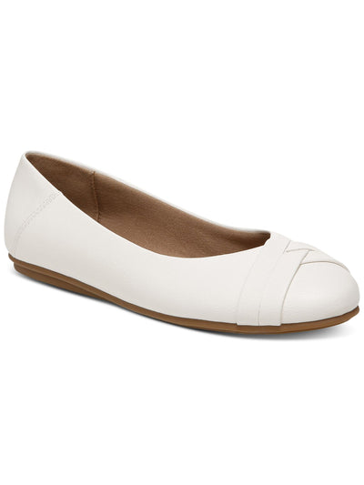 STYLE & COMPANY Womens White Crisscross Accent Cushioned Sennette Round Toe Slip On Ballet Flats 10 M