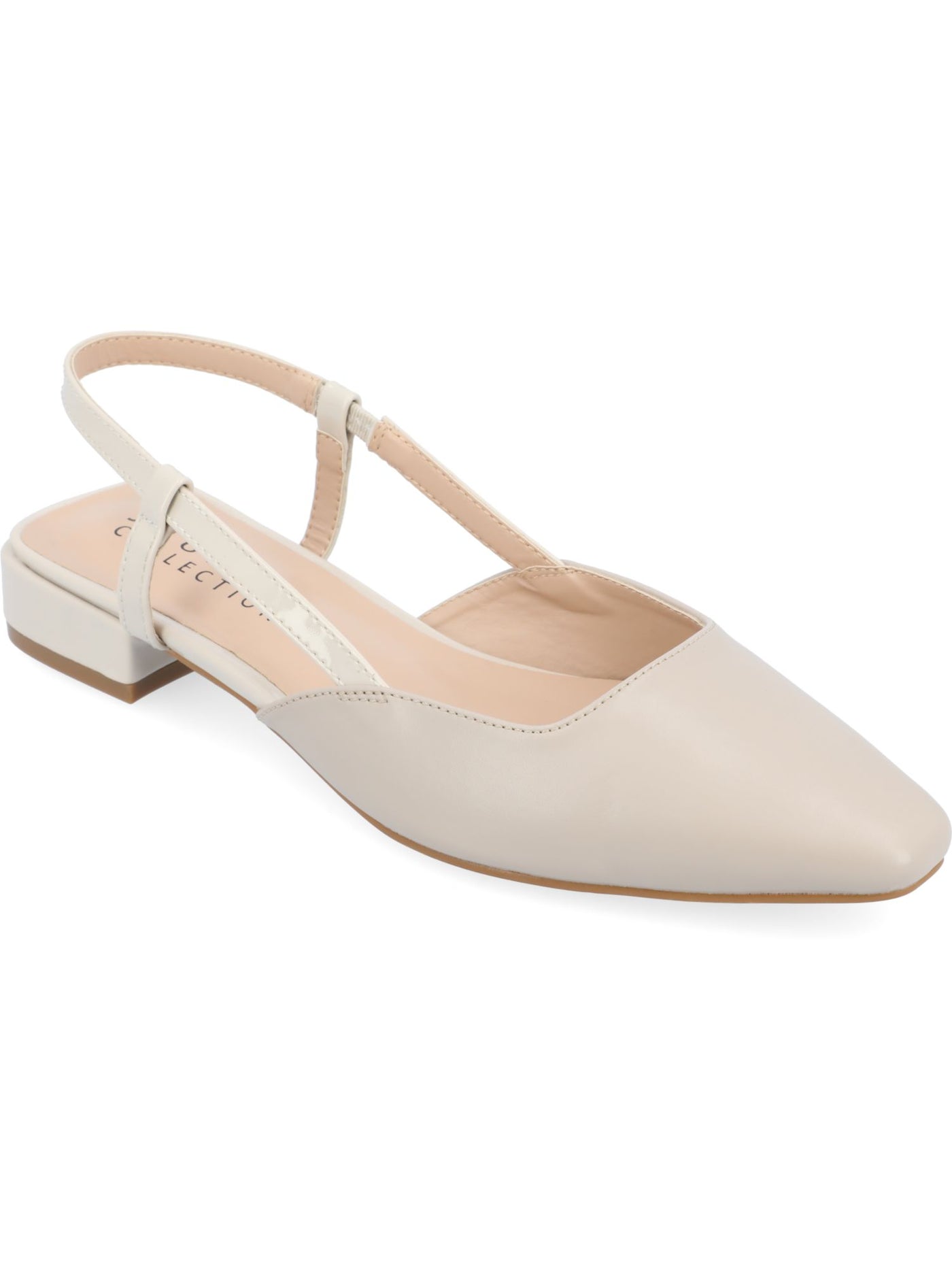 JOURNEE COLLECTION Womens Beige Goring Padded Paislee Square Toe Block Heel Dress Slingback 9 M