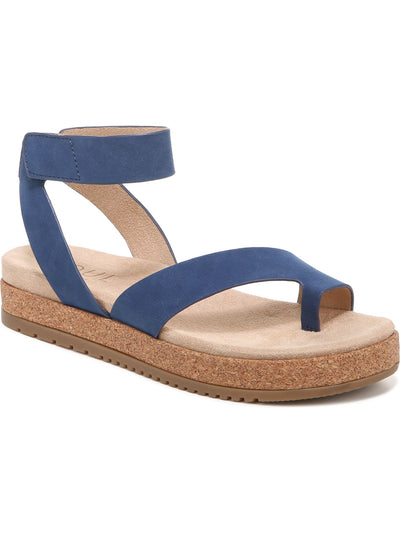 SOUL BY NATURALIZER Womens Blue Toe Strap Ankle Strap Padded Divina Round Toe Platform Slingback Sandal 6.5 M