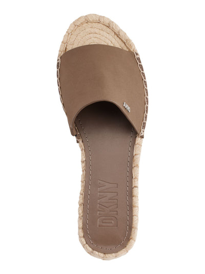 DKNY Womens Brown Padded Camillo Round Toe Platform Slide Espadrille Shoes 7.5