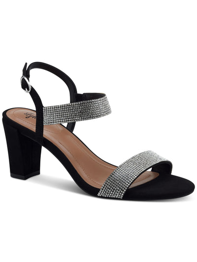 STYLE & COMPANY Womens Black Mixed Media Padded Goring Bonitaa Round Toe Cone Heel Buckle Dress Slingback Sandal 8.5 M