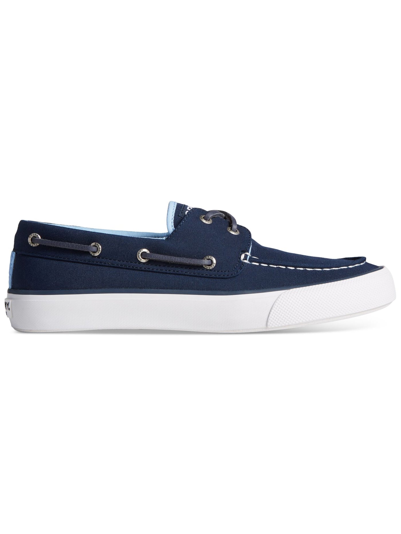 SPERRY Mens Navy Flexible Non-Slip Cushioned Non-Marking Bahamall Round Toe Platform Lace-Up Boat Shoes 9.5