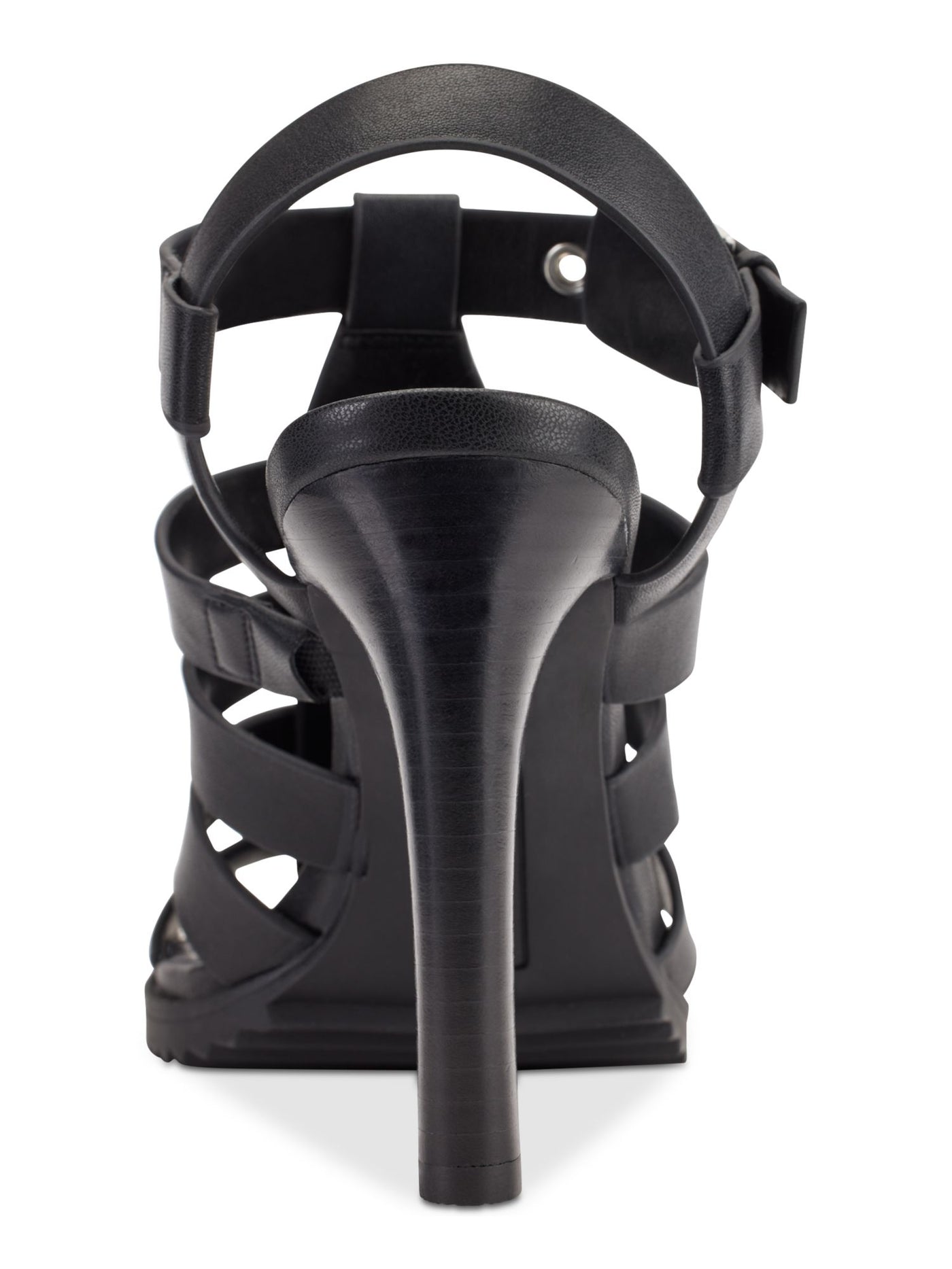 DKNY Womens Black Mixed Media Woven Metallic Detailing At Toe Strappy Studded Bria Almond Toe Block Heel Buckle Leather Dress Slingback Sandal 8 M
