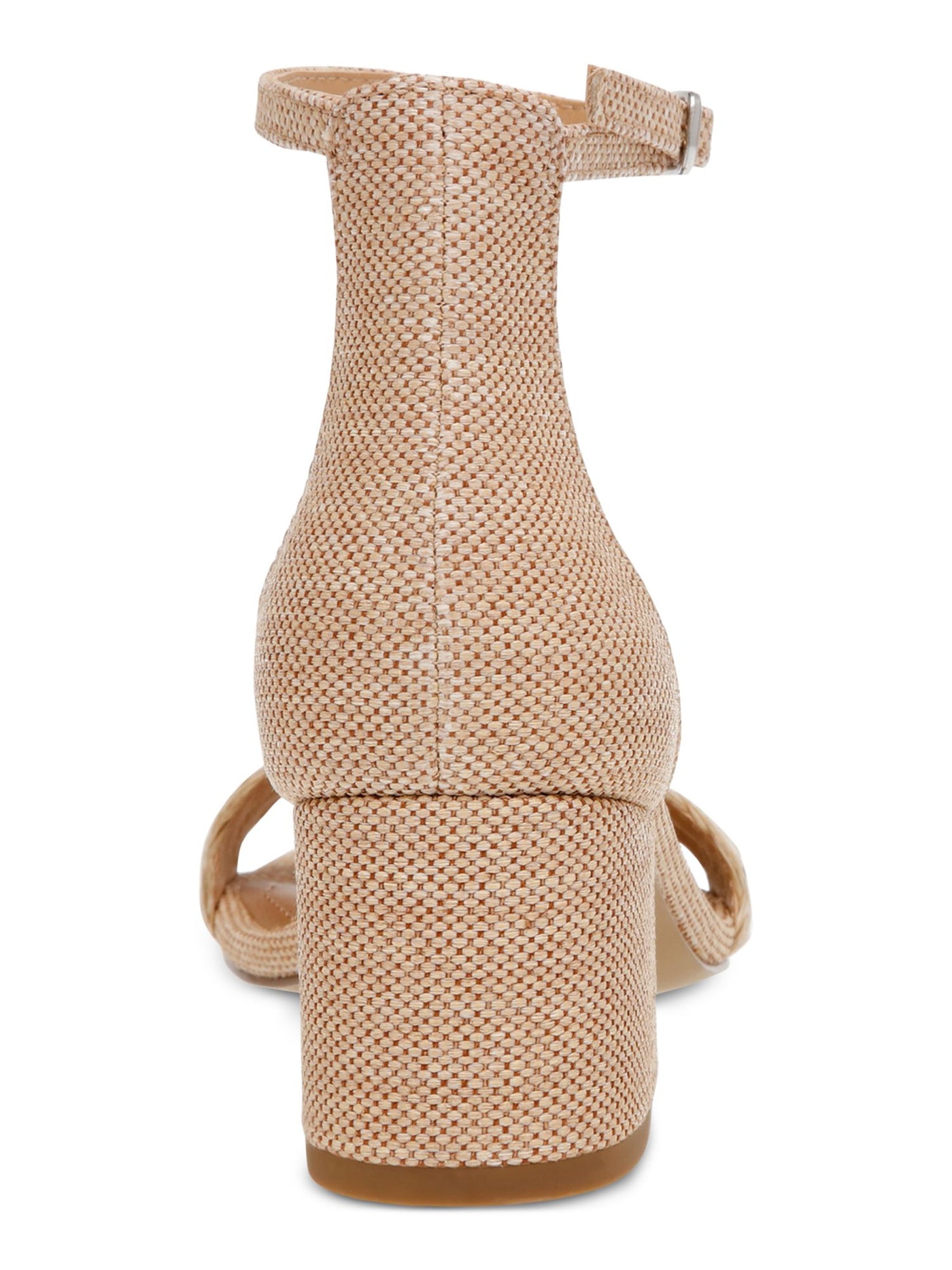 STEVE MADDEN Womens Beige Raffia Woven Padded Ankle Strap Goring Irenee Open Toe Block Heel Buckle Heeled Sandal 10 M