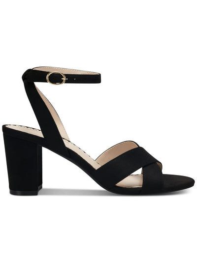 CHARTER CLUB Womens Black Ankle Strap Padded Kyraa Open Toe Block Heel Buckle Dress Sandals Shoes 9 M