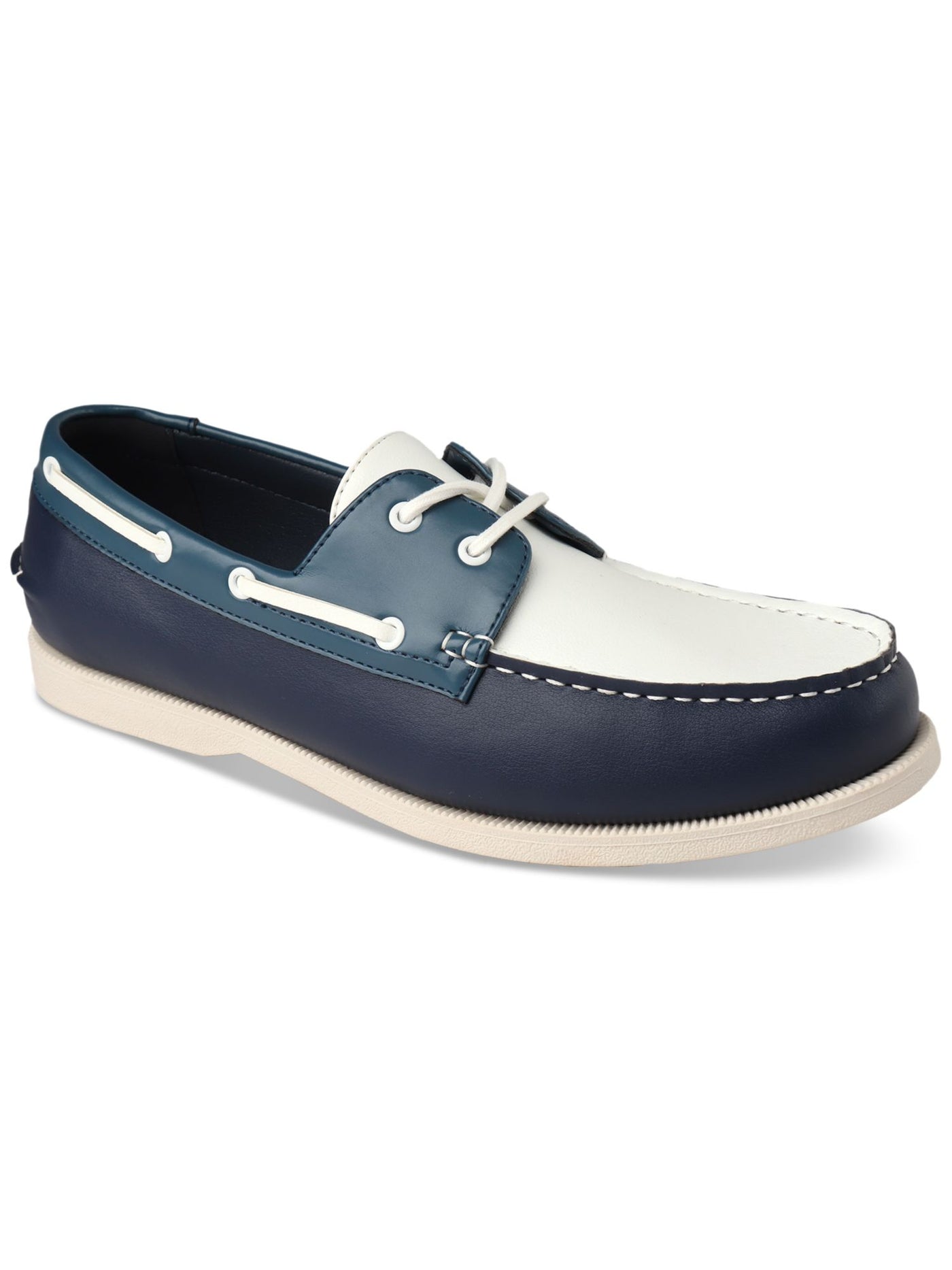 CLUBROOM Mens Navy Moc Toe Comfort Elliot Round Toe Lace-Up Boat Shoes 8.5 M