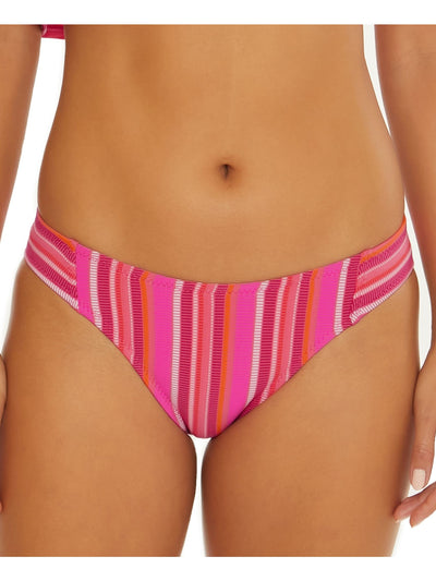 TRINA TURK Women's Pink Patterned Stretch Lined Low Rise High Leg Swimsuit Bottom 10