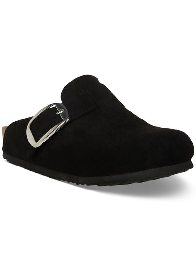 MADDEN GIRL Womens Black Adjustable Buckle Accent Contoured Footbed Prim Round Toe Slip On Clogs Shoes 10 M