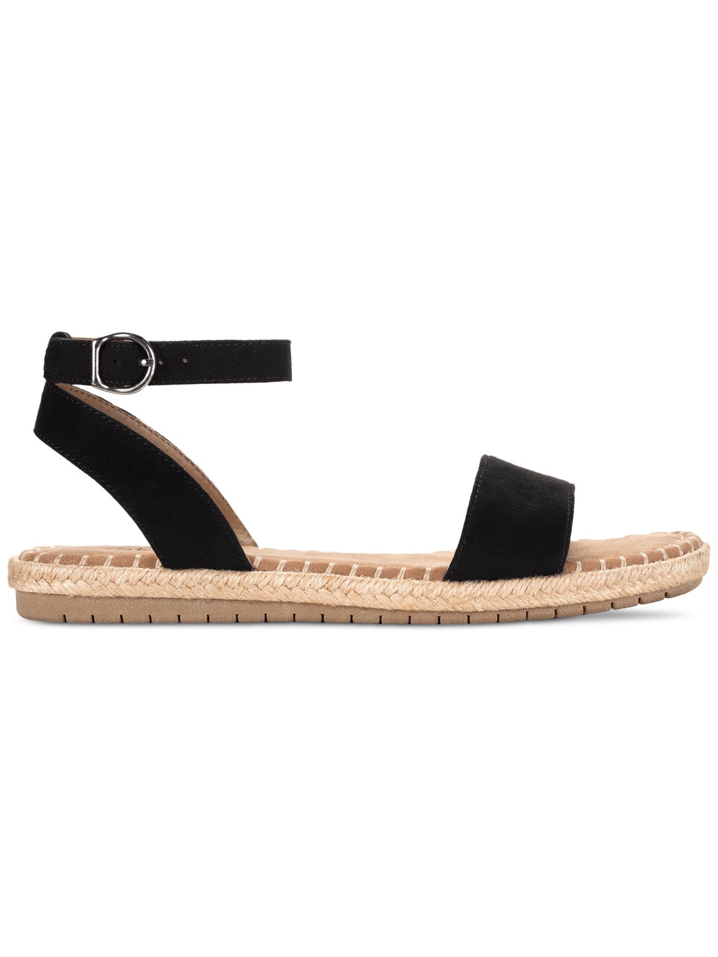 STYLE & COMPANY Womens Black Padded Ankle Strap Peggyy Round Toe Espadrille Shoes 8 M