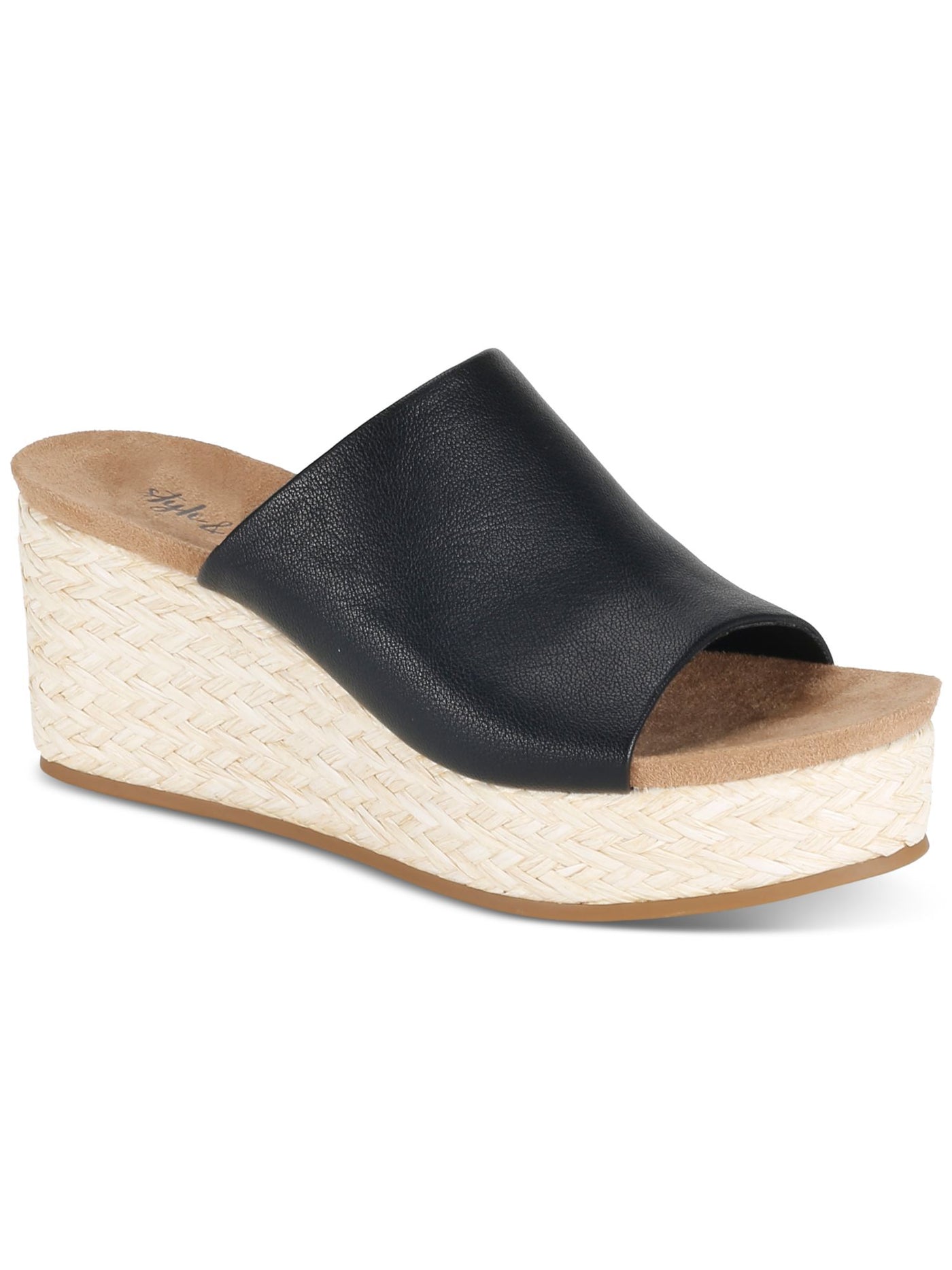STYLE & COMPANY Womens Black Goring Comfort Larissaa Round Toe Wedge Slip On Espadrille Shoes 11 M