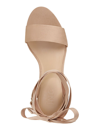 INC Womens Beige 1" Platform Wrapping Ankle Cushioned Maxx Almond Toe Wedge Lace-Up Espadrille Shoes 11 M