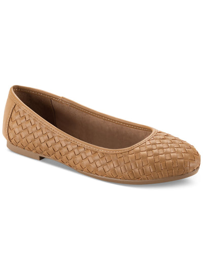 STYLE & COMPANY Womens Brown Solid Woven Padded Ariinn Round Toe Slip On Ballet Flats 6.5 M