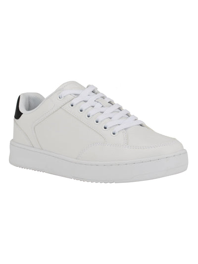 CALVIN KLEIN Womens White Color Block Embossed Logo Padded Lalit Round Toe Lace-Up Sneakers Shoes 10