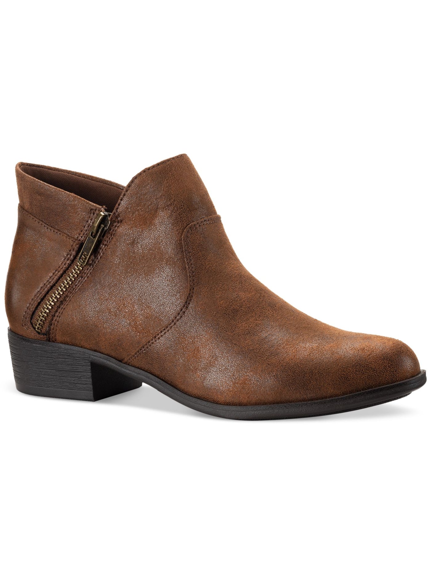 SUN STONE Womens Brown Cushioned Adelinee Almond Toe Block Heel Booties 7.5 M