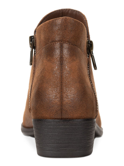 SUN STONE Womens Brown Cushioned Adelinee Almond Toe Block Heel Booties 7.5 M