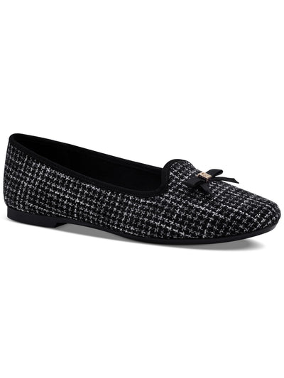 CHARTER CLUB Womens Black Plaid Bow Accent Padded Kimii Round Toe Slip On Loafers Shoes 12 M