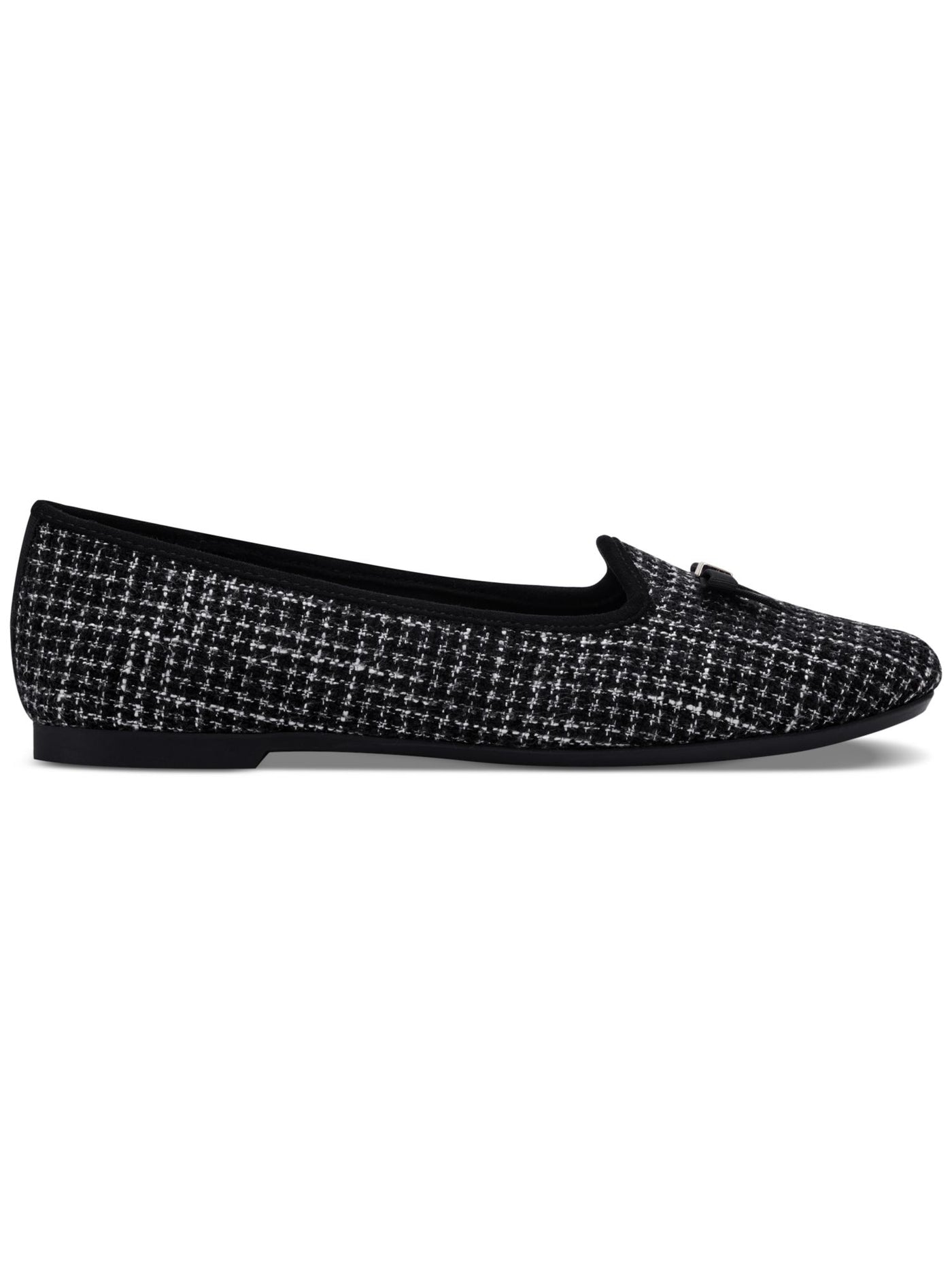 CHARTER CLUB Womens Black Plaid Bow Accent Padded Kimii Round Toe Slip On Loafers Shoes 9 M