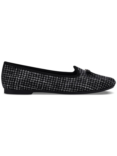 CHARTER CLUB Womens Black Patterned Metallic Accent Bow Accent Padded Kimii Round Toe Slip On Loafers Shoes 6 M