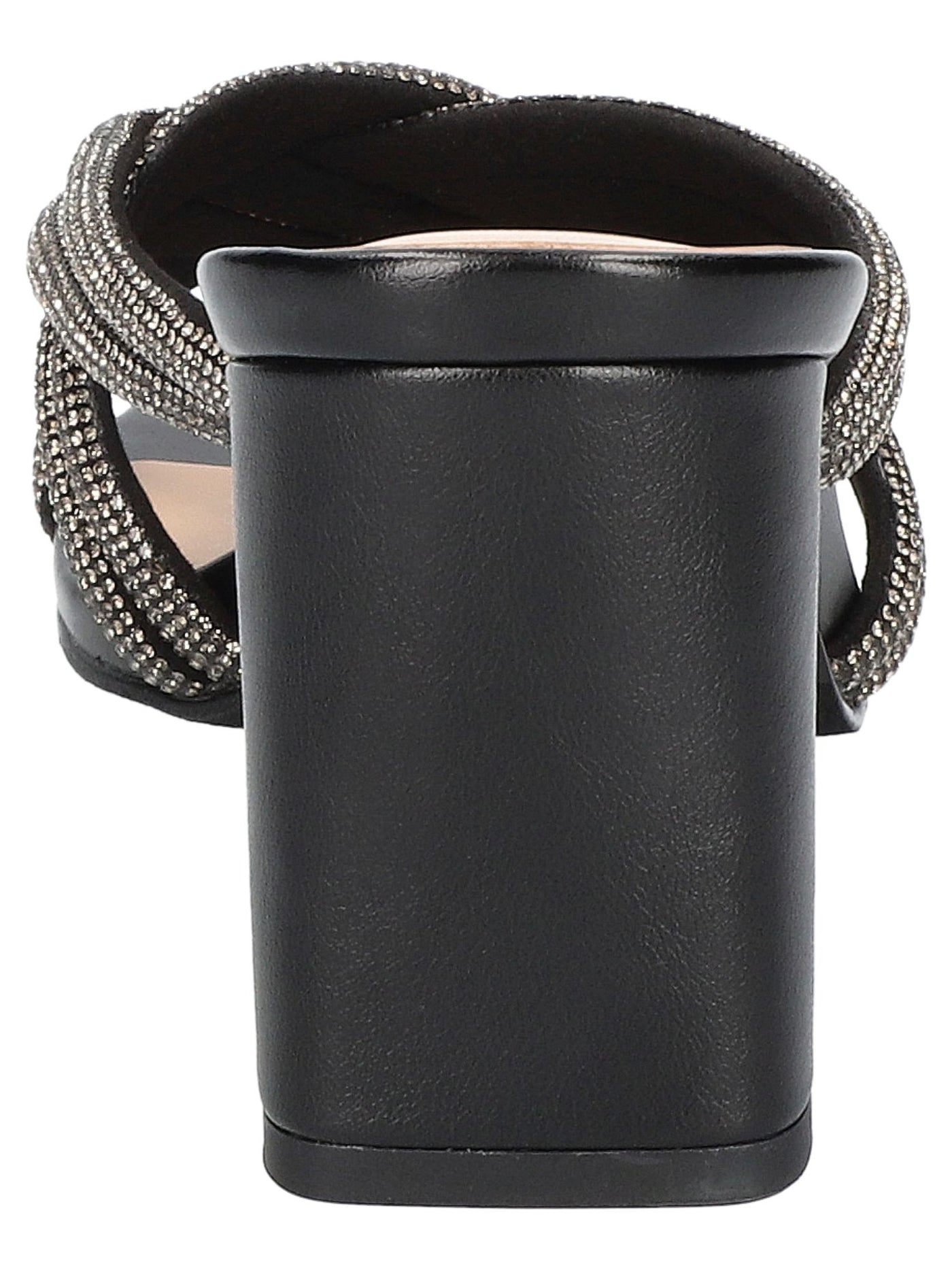 BELLA VITA Womens Black Embellished Padded Carmen Open Toe Block Heel Slip On Dress Heeled Sandal 6 WW