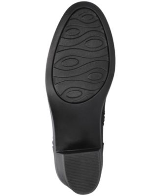 EASY STREET Womens Black Double Straps Cushioned Murphy Round Toe Block Heel Zip-Up Booties M