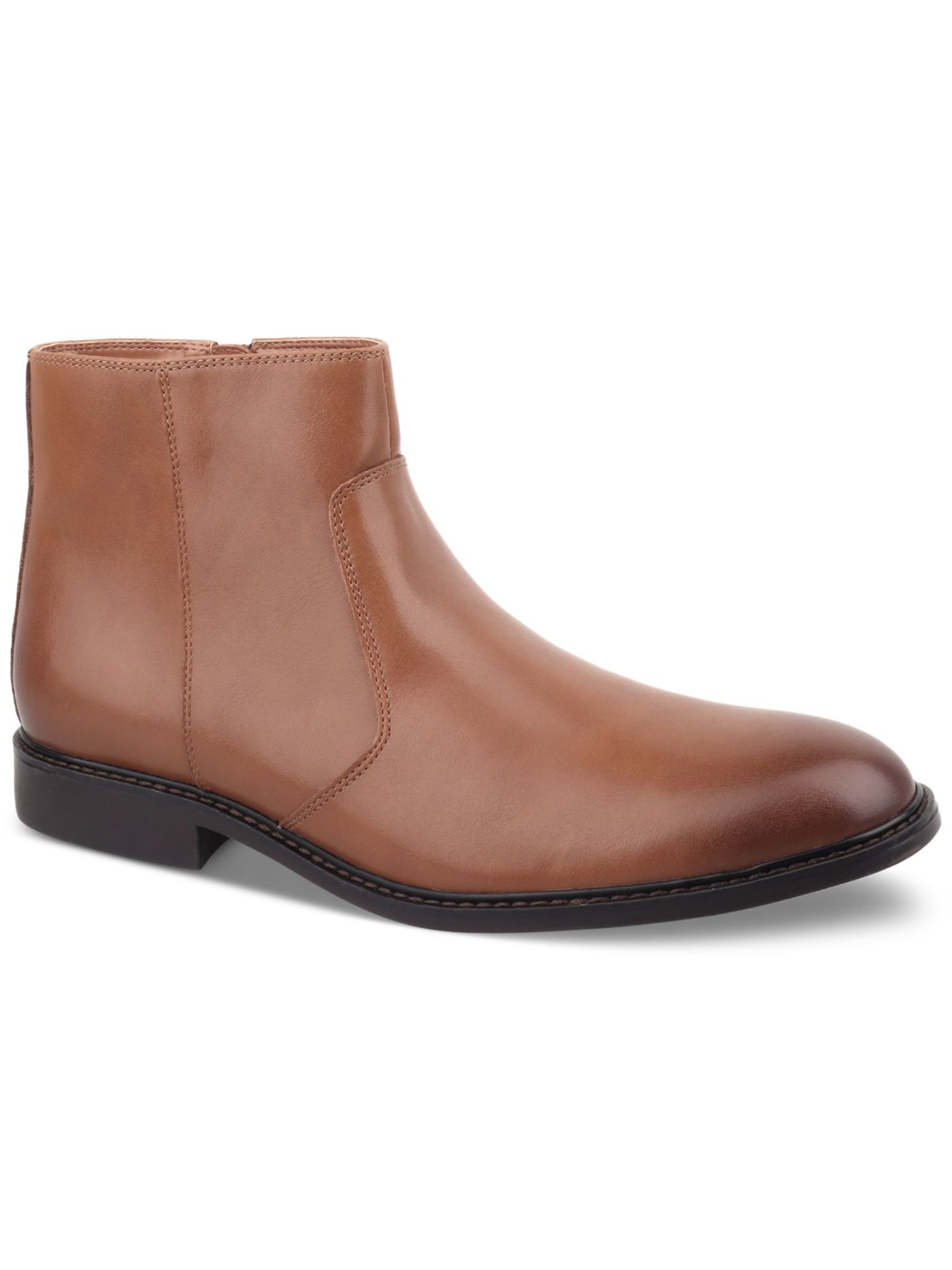 ALFANI Womens Brown Burnished Padded Liam Round Toe Block Heel Zip-Up Booties 12 M