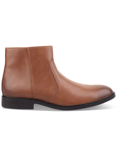 ALFANI Womens Brown Burnished Padded Liam Round Toe Block Heel Zip-Up Booties 12 M