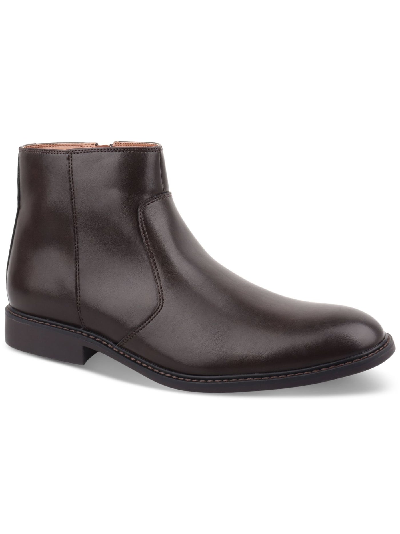 ALFANI Womens Brown Padded Liam Round Toe Block Heel Zip-Up Dress Booties 10.5 M