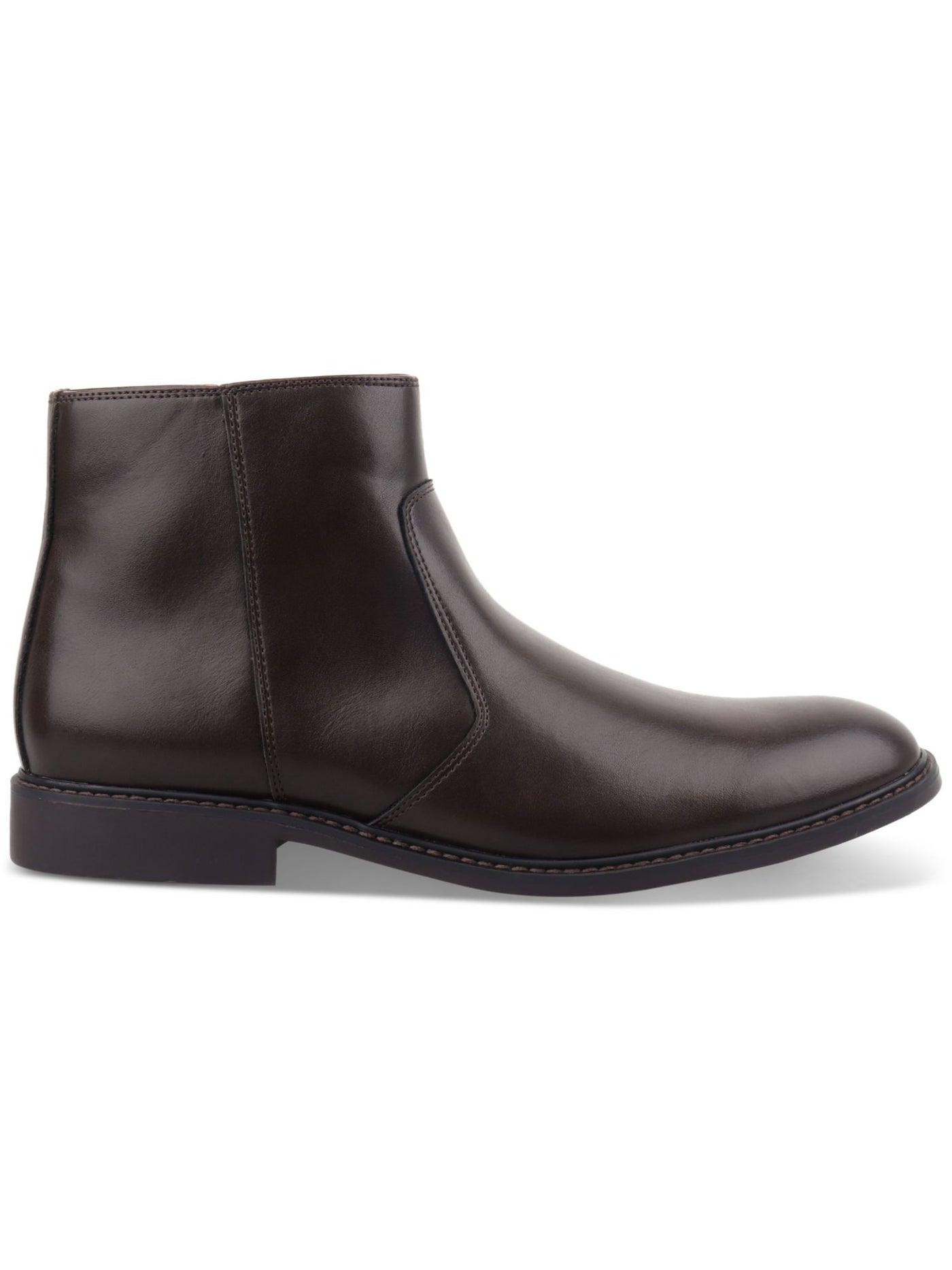 ALFANI Womens Brown Padded Liam Round Toe Block Heel Zip-Up Dress Booties 8 M