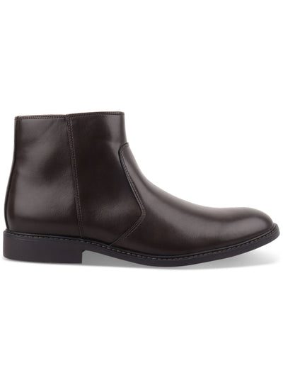 ALFANI Womens Brown Padded Liam Round Toe Block Heel Zip-Up Dress Booties 8 M