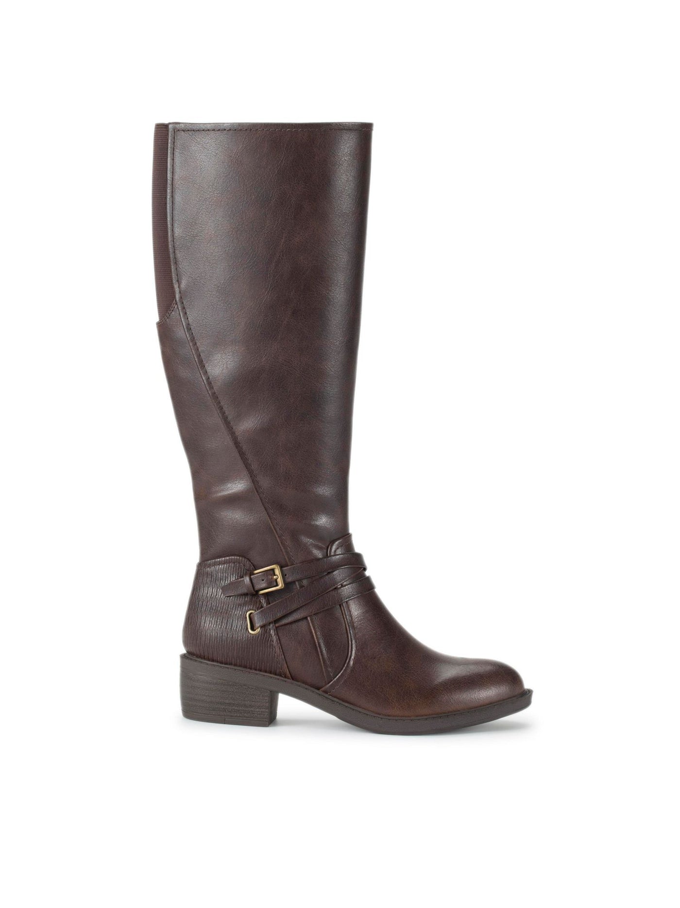 BARETRAPS Womens Brown Buckled Ankle Strap Flexible Lightweight Cushioned Slip Resistant Goring Stratford Almond Toe Block Heel Zip-Up Dress Riding Boot 8.5 M