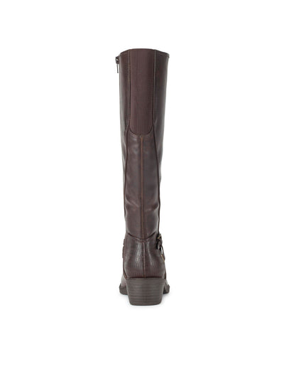 BARETRAPS Womens Brown Buckled Ankle Strap Flexible Lightweight Cushioned Slip Resistant Goring Stratford Almond Toe Block Heel Zip-Up Dress Riding Boot 8.5 M