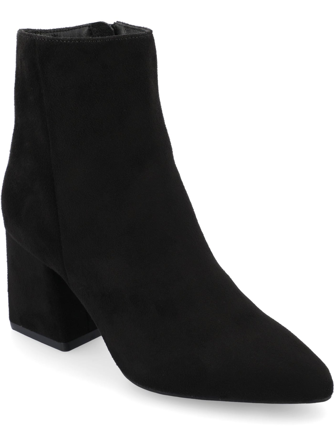 JOURNEE COLLECTION Womens Black Cushioned Sorren Pointed Toe Block Heel Zip-Up Dress Booties 12
