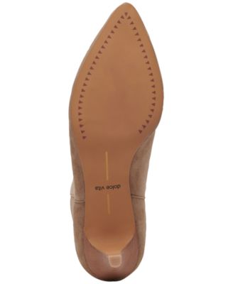 DOLCE VITA Womens Beige Padded Dee Pointed Toe Kitten Heel Leather Dress Booties