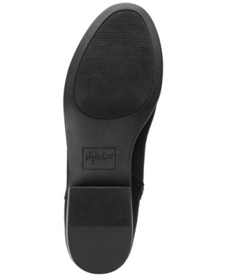 STYLE & COMPANY Womens Black Padded Goring Charmanee Round Toe Block Heel Zip-Up Boots Shoes M