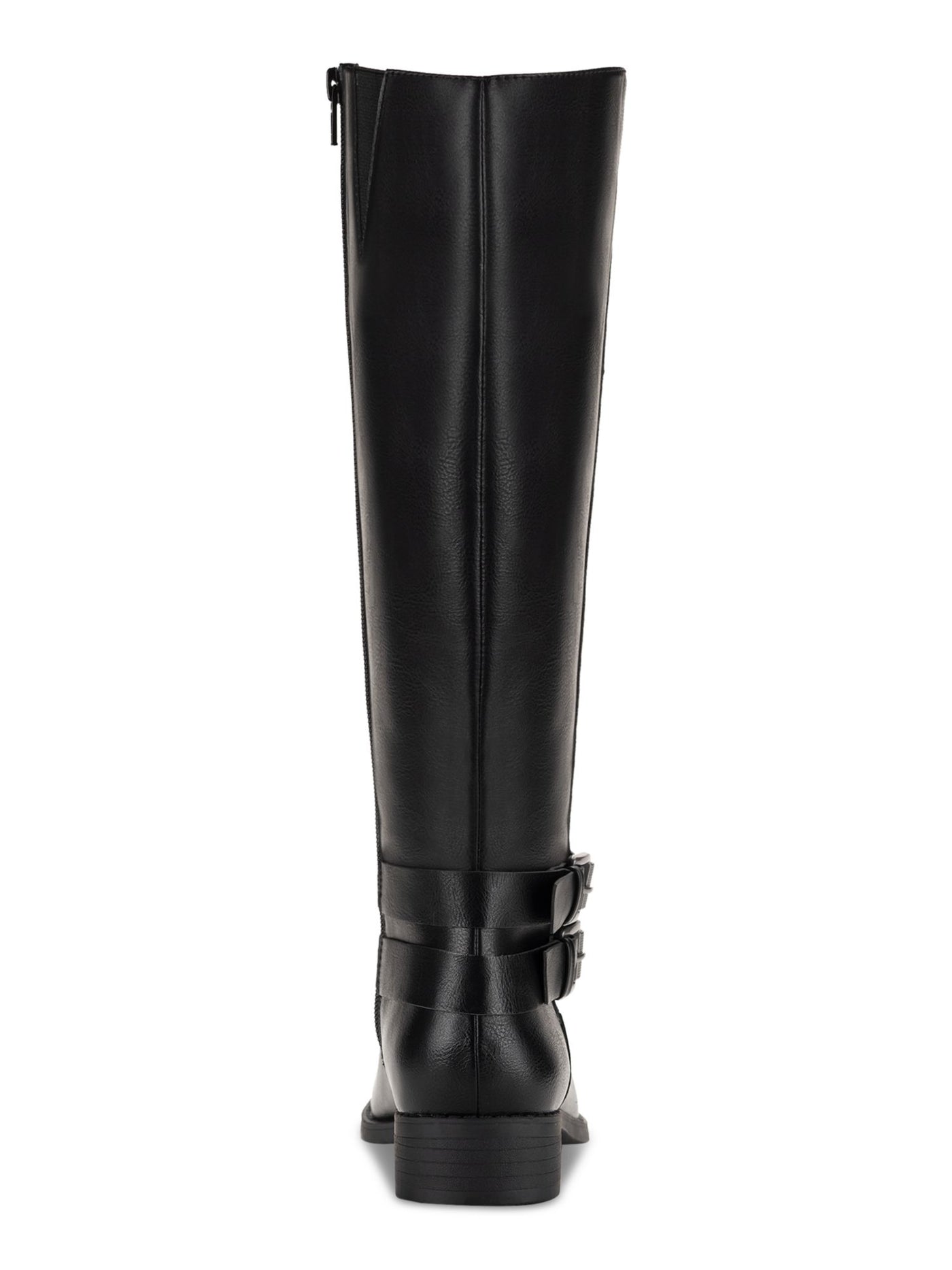 STYLE & COMPANY Womens Black Buckled Ankle Straps Goring Padded Maliaa Round Toe Block Heel Zip-Up Riding Boot 8.5 M